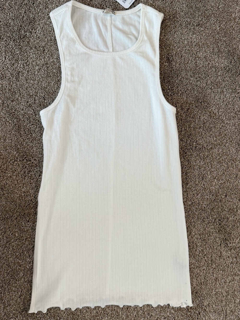 NWT Free People White Ribbed Tank